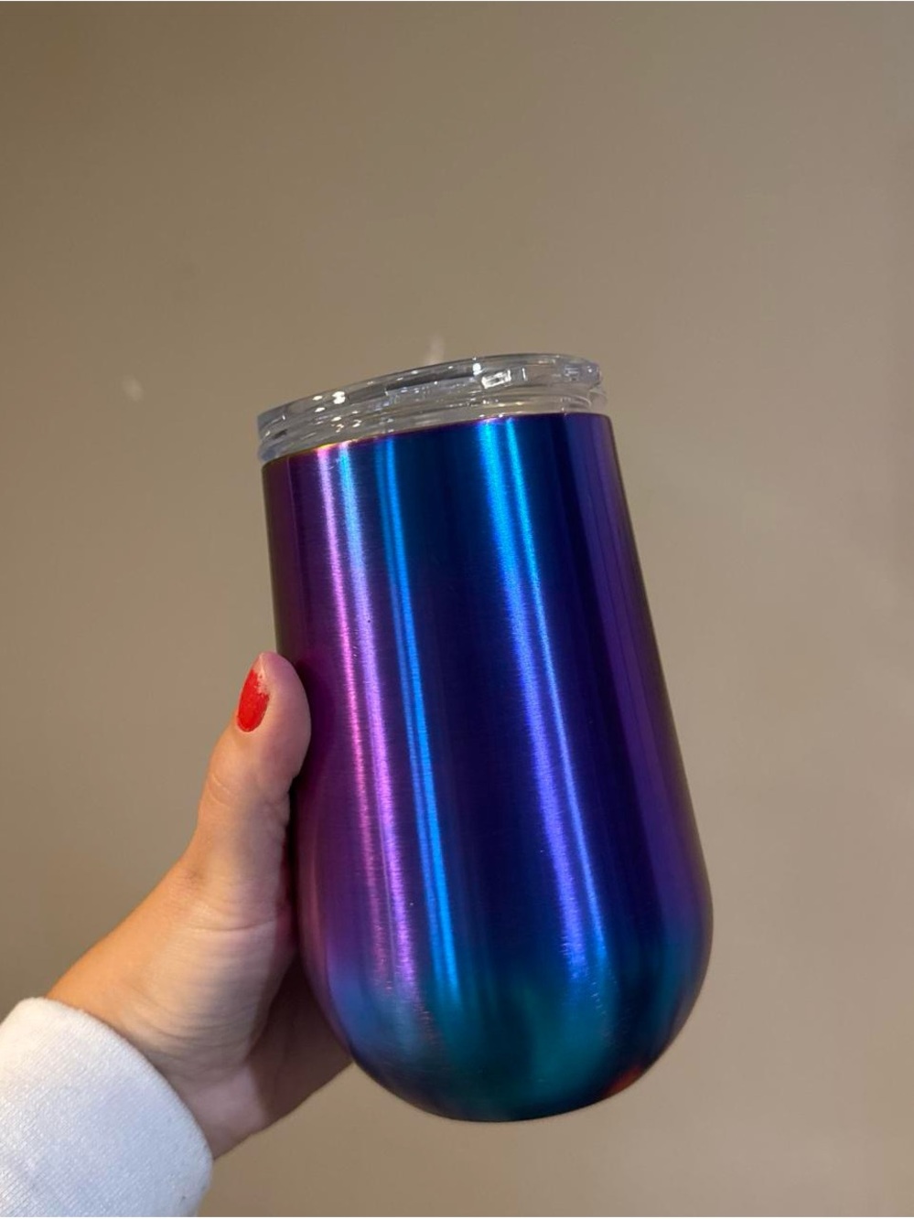 Iridescent Blue-Purple Stainless Steel Tumbler with Lid